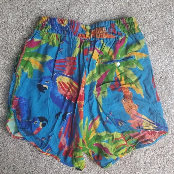 Farm Rio Sunny Day Shorts Palm Parrot Sloth Print - Picture 3 of 4